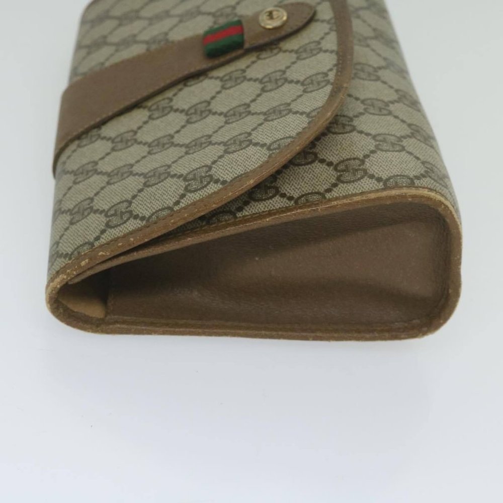 GUCCI GG Supreme Web Sherry Line Clutch Bag Beige Red 89 01 030 Auth - Picture 5 of 16